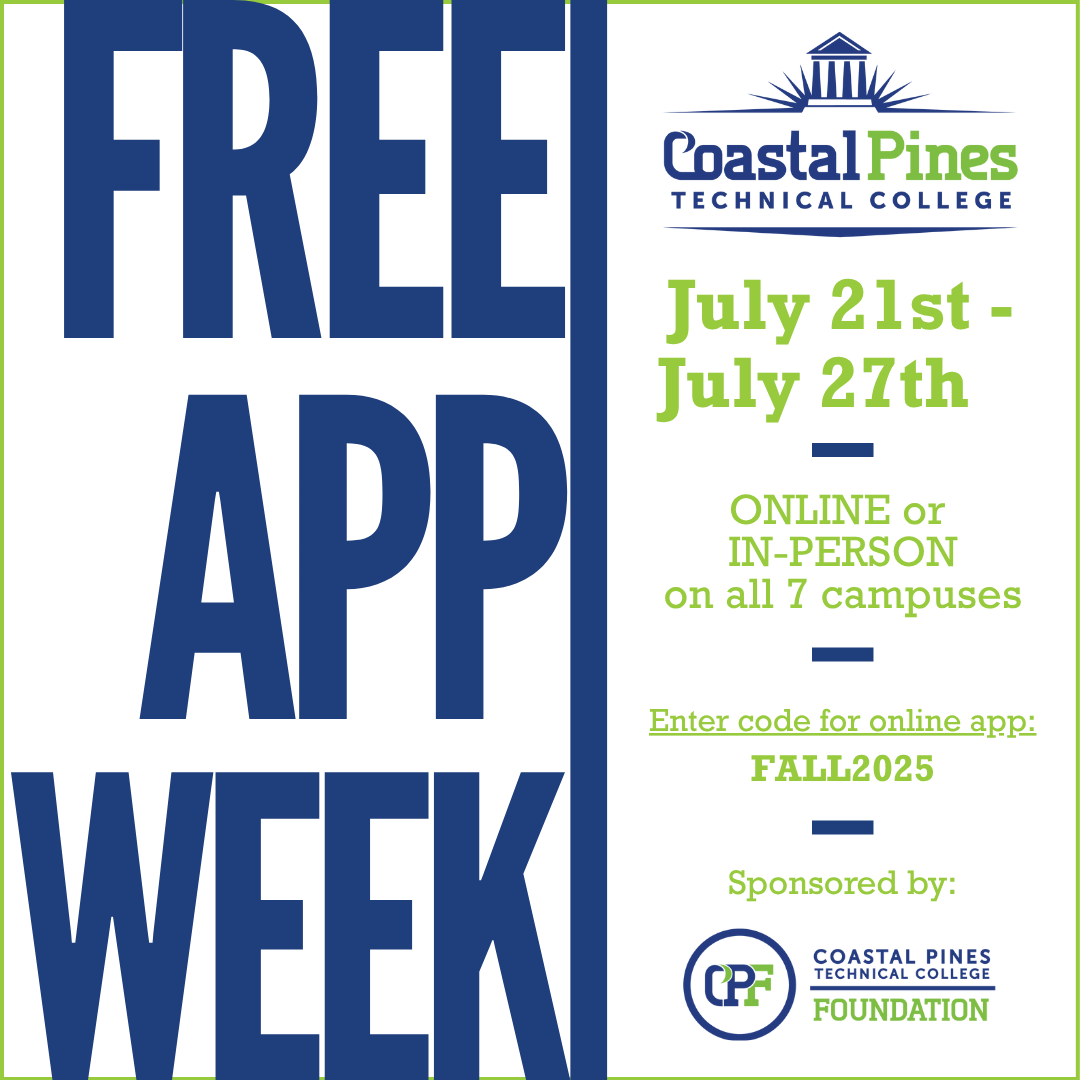 Photo for Coastal Pines Technical College Announces Free Application Week &ndash; July 21&ndash;27